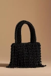 Anthropologie Beaded Fringe Mini Clutch Bag In Black