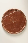 Anthropologie Beaded Marble Cheese Board In Red