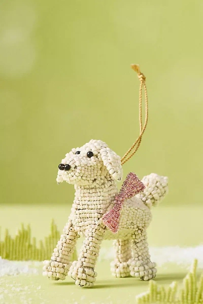 Anthropologie Beaded Poodle Ornament In Multi