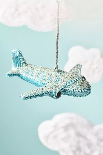 Anthropologie Beaded Travel Ornament In Blue