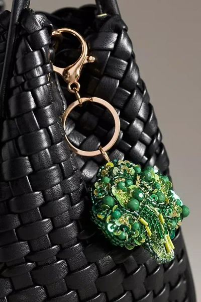 Anthropologie Beaded Vegetable Bag Charm In Green