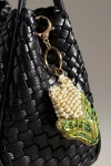 Anthropologie Beaded Vegetable Bag Charm In Yellow