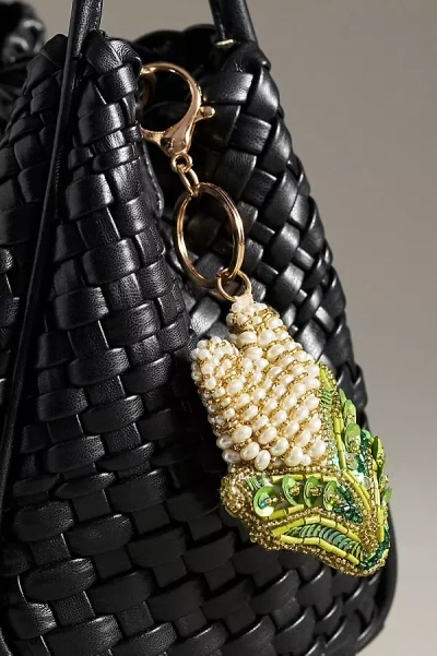 Anthropologie Beaded Vegetable Bag Charm In Yellow