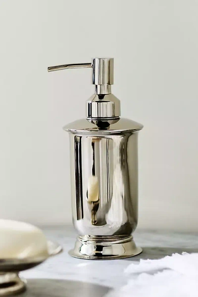 Anthropologie Bedford Brass Soap Dispenser In Silver