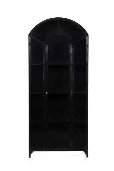Anthropologie Belmont Arched Metal Cabinet In Black