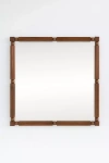Anthropologie Benedicta Wood Bead Large Square Wall Mirror In Brown