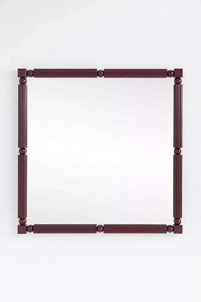 Anthropologie Benedicta Wood Bead Large Square Wall Mirror