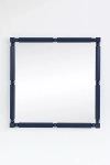 Anthropologie Benedicta Wood Bead Large Square Wall Mirror In Blue