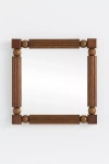Anthropologie Benedicta Wood Bead Petite Square Gallery Wall Mirror In Brown