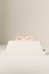 Anthropologie Benedita Bow Ceramic Stoneware Butter Dish In White