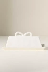 Anthropologie Benedita Bow Ceramic Stoneware Butter Dish In White