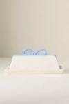 Anthropologie Benedita Bow Ceramic Stoneware Butter Dish In White