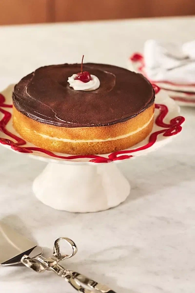 Anthropologie Benedita Bow Ceramic Stoneware Cake Stand In Multi