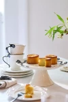 Anthropologie Benedita Bow Ceramic Stoneware Cake Stand In Neutral