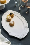 Anthropologie Benedita Bow Ceramic Stoneware Platter In White