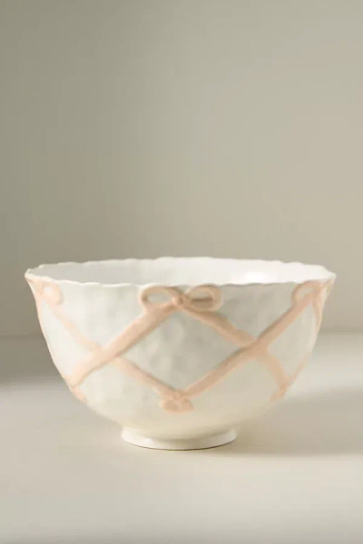 Anthropologie Benedita Bow Ceramic Stoneware Serve Bowl