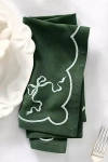 Anthropologie Benedita Bow Cotton Embroidered Napkins, Set Of 4 In Multi
