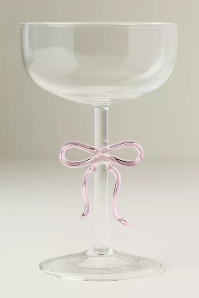Anthropologie Benedita Bow Coupe Glass In Transparent