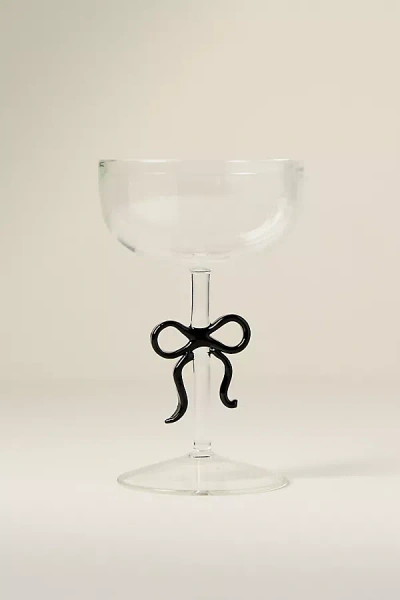 Anthropologie Benedita Bow Coupe Glass In Black