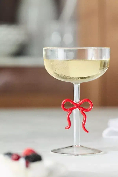 Anthropologie Benedita Bow Coupe Glass In Red
