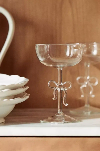 Anthropologie Benedita Bow Coupe Glass In Transparent