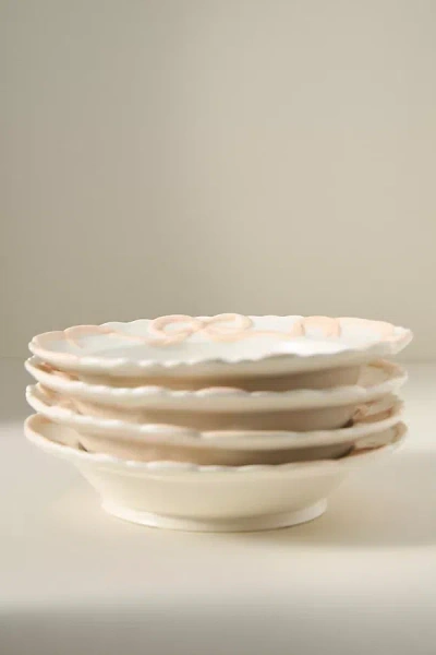 Anthropologie Benedita Bow Stoneware Bowls, Set Of 4