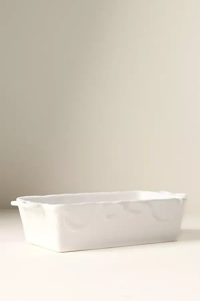 Anthropologie Benedita Bow Stoneware Loaf Pan In White
