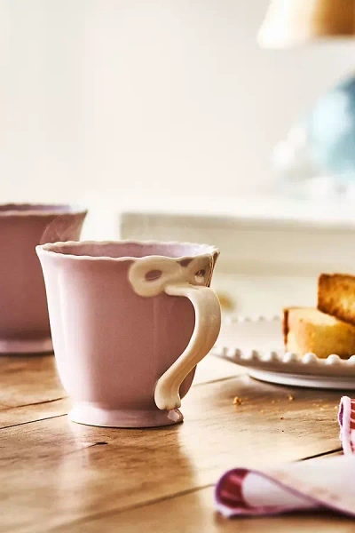 Anthropologie Benedita Bow Stoneware Mug