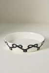 Anthropologie Benedita Bow Stoneware Pie Dish In White