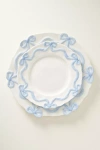 Anthropologie Benedita Bow Stoneware Side Plates, Set Of 4 In Blue