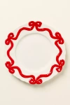 Anthropologie Benedita Bow Stoneware Side Plates, Set Of 4 In Red