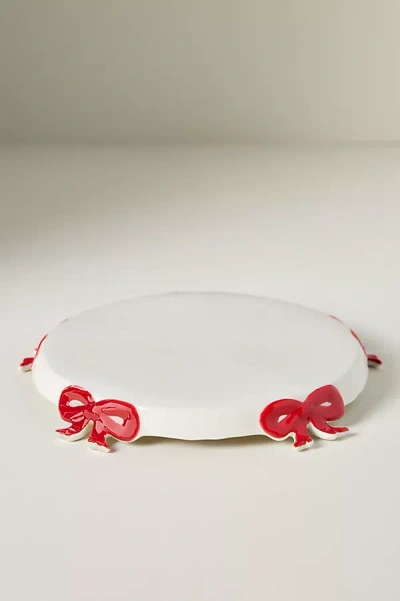 Anthropologie Benedita Bow Stoneware Trivet In White