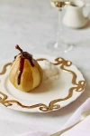 Anthropologie Benedita Gold Bow Stoneware Side Plates, Set Of 4 In Gold
