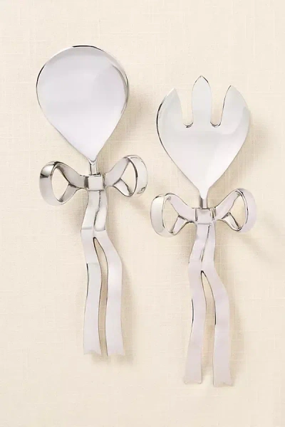 Anthropologie Benedita Stainless Steel Bow Cake Serve Set