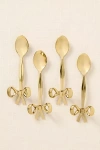Anthropologie Benedita Stainless Steel Bow Teaspoons, Set Of 4 In Gold