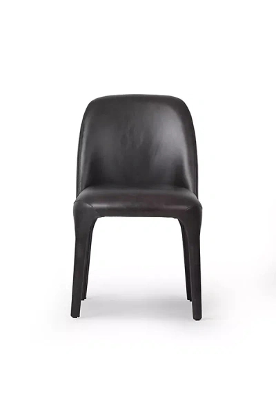 Anthropologie Bensen Leather Dining Chair In Black