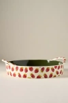 Anthropologie Berry Icon Handpainted Stoneware Pie Dish In Multi