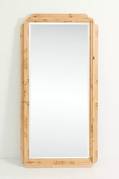 Anthropologie Betti Burl Wood Floor Mirror In Brown