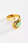 Anthropologie Bezel Wrap Ring In Purple