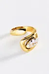 Anthropologie Bezel Wrap Ring In Gold