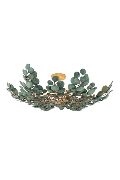 Anthropologie Bilal Coconut Flush Mount In Green
