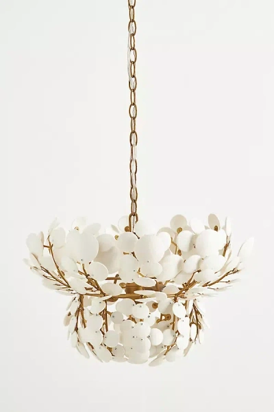 Anthropologie Bilal Small Coconut Chandelier In White