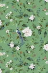 Anthropologie Bird Vine Chinoiserie Non-woven Matte Peel-and-stick Wallpaper In Green