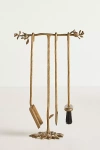 Anthropologie Birdie Brass Fireplace Tool Set In Gold