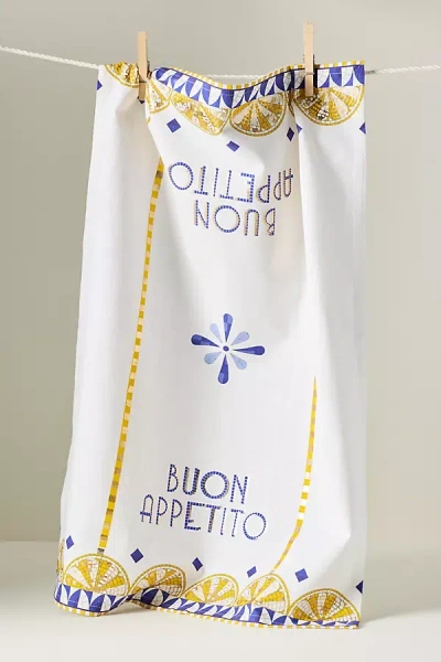 Anthropologie Bistro Tile Dish Towel: Italy Edition In Red