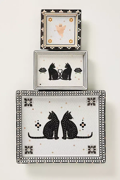 Anthropologie Bistro Tile Halloween Vanity Tray In Multi