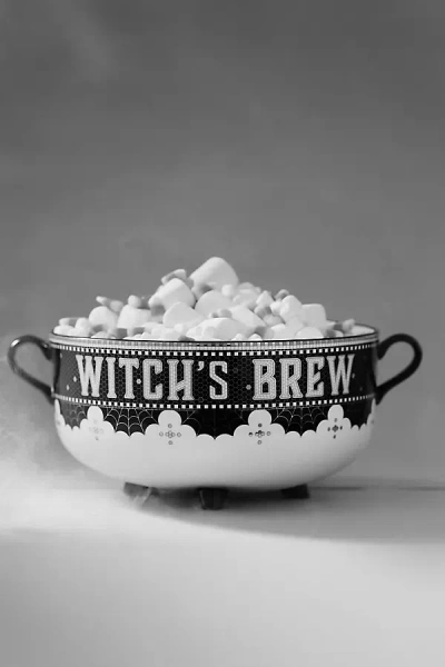 Anthropologie Bistro Tile Stoneware Cauldron Candy Bowl: Halloween Edition In Multi
