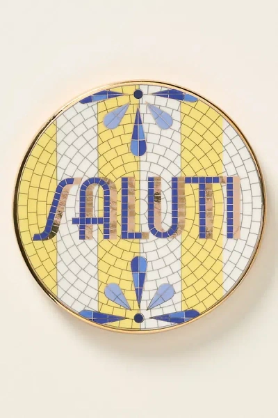 Anthropologie Bistro Tile Stoneware Coaster: Italy Edition In Multi