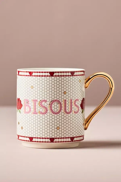Anthropologie Bistro Valentine Tile Mug In Neutral