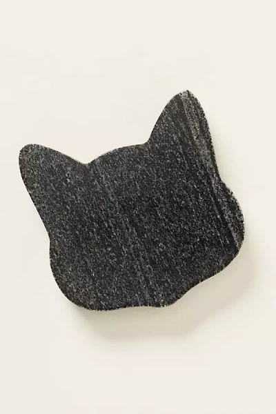 Anthropologie Black Cat Marble Coaster